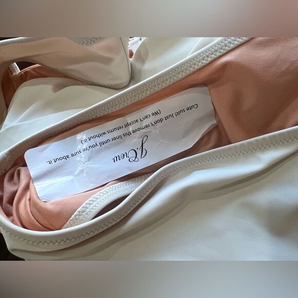 J.Crew Ruched Squareneck One-Piece Swimsuit NWT Women’s 16 Natural Full Coverage - Picture 7 of 9